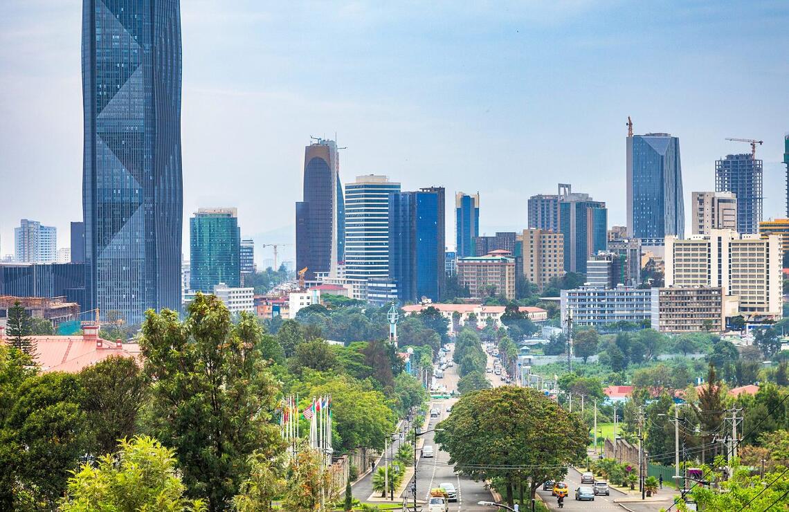 The modern skyline of Addis Ababa, Ethiopia’s capital