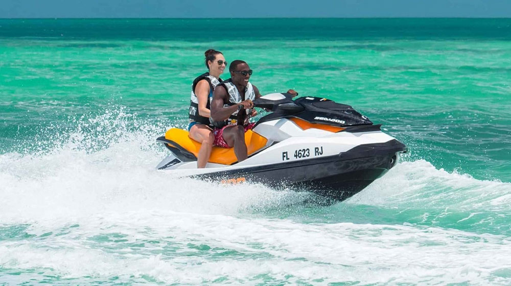 Nungwi, north Zanzibar — jet ski water in settled seas