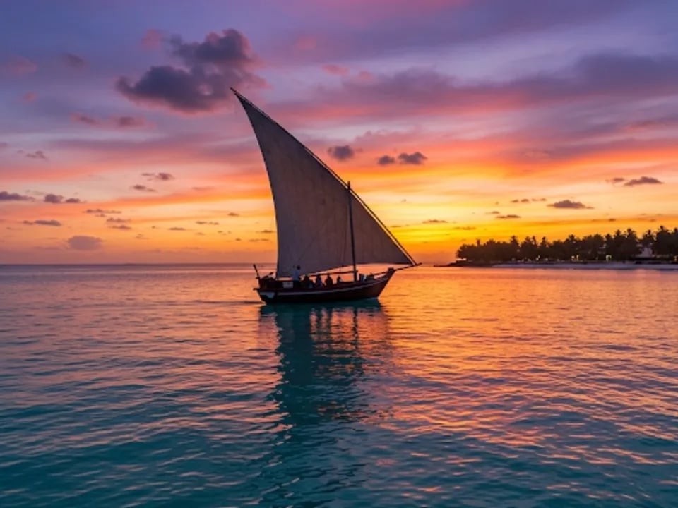 North-west Zanzibar — dhow and sunset cruise light