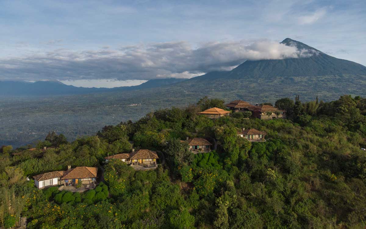 Virunga Lodge, Lakes Burera and Ruhondo, overlooking the Virungas